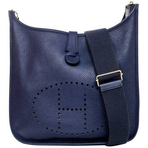 hermes navy crossbody bag|hermes evelyne bag pre owned.